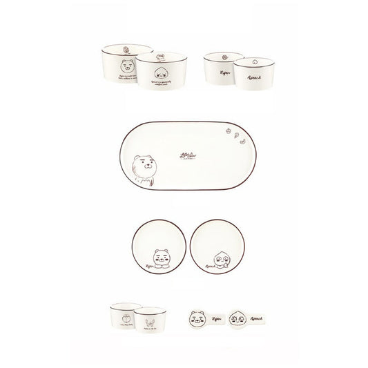 With Molly Let's Draw Tableware Set  little Ryan  for 2people 11pcs