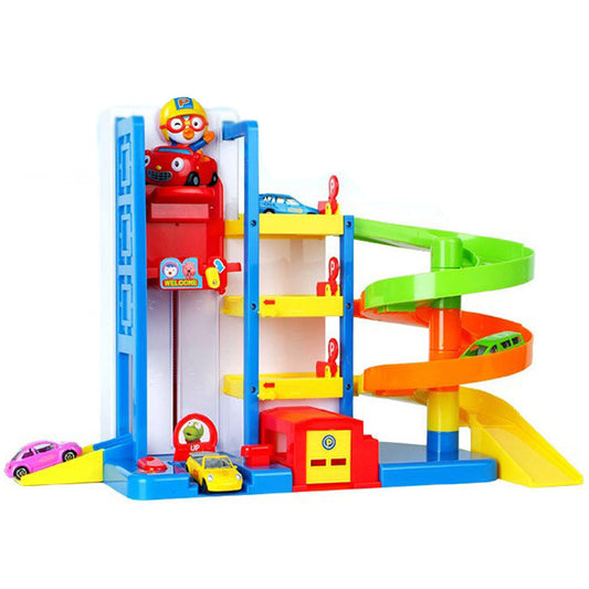 Pororo Parking Lot with 4 mini cars  17 x 8.7 x13.8 inch