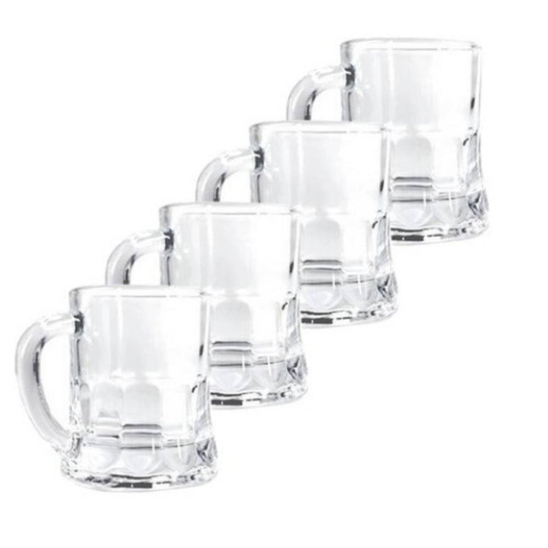 With Molly Pure Soju glass with handle 1.5 oz Shot Glass with Heavy Base, Clear Glass, Set of 4P