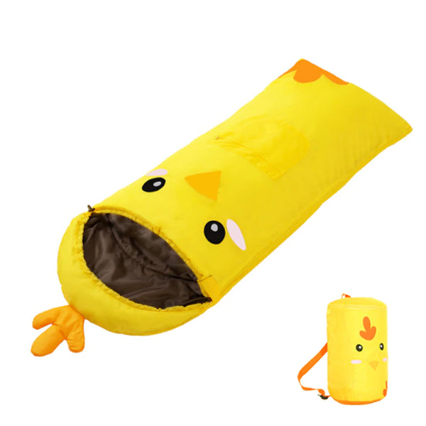 Yellow chick Shape Kids Sleeping bag with storage bag 12.6" x7.9"