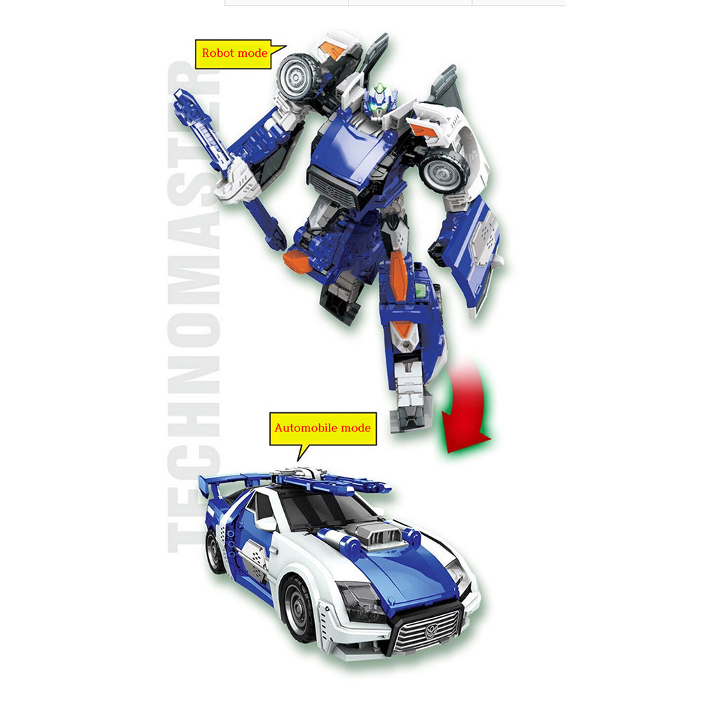 Hello Carbot Technomaster Robot Toy - A police car transforms into a robot  9.8 x 4.1 x 8.4 inch