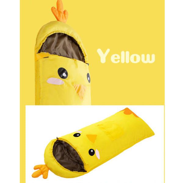 Yellow chick Shape Kids Sleeping bag with storage bag 12.6" x7.9"