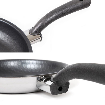 With Molly Exclipse  5 Ply Stainless  Bakelite PTFE Resin Coating Non Stick Frying Pan set 3P