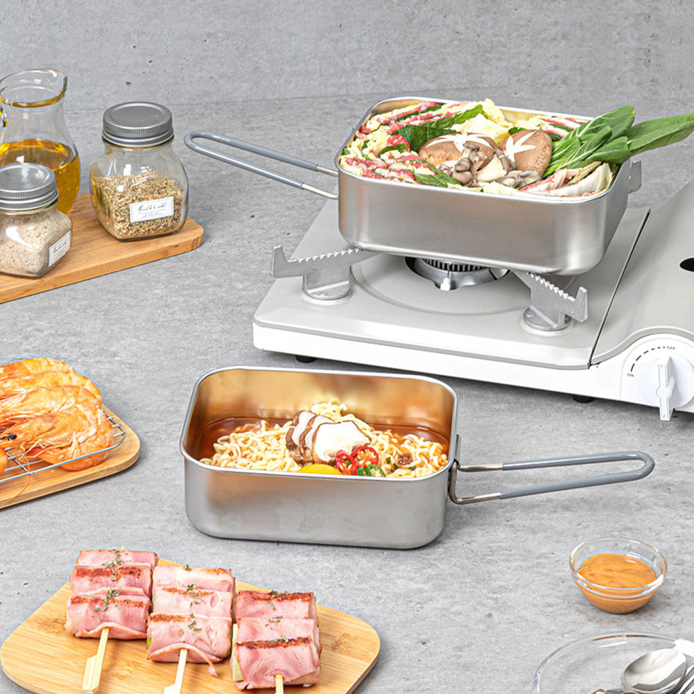 With Molly Camping  multi-purpose set that can be used as a pot, cutting board, or food storage box 2P 7.3 x 5.5 x 2.6 inches