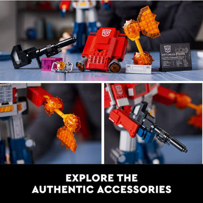 [Genuine Lego] LEGO Icons Optimus Prime 10302 Transformers Figure Set, Collectible Transforming 2-in-1 Robot and Truck Model Building Kit for Adults, Perfect for Display or Play