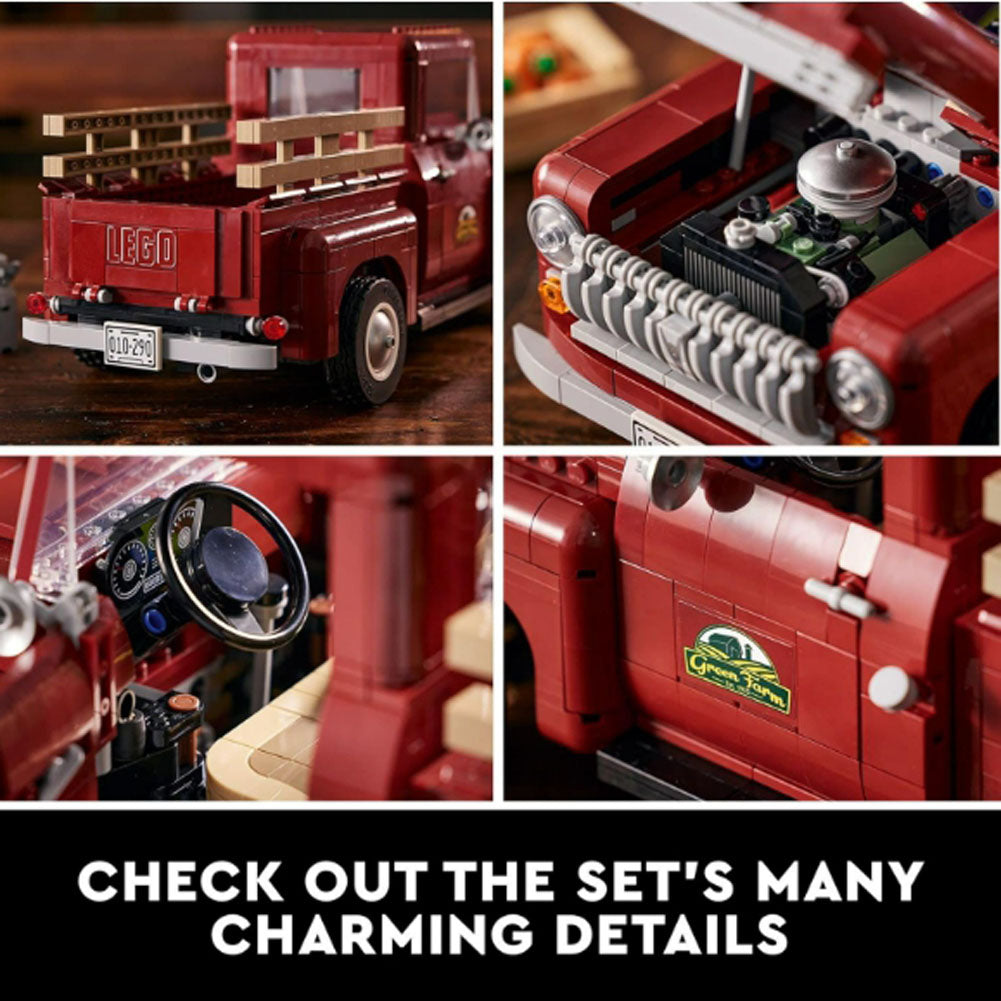 [Genuine Lego] LEGO Icons Pickup Truck 10290 Building Set for Adults, Vintage 1950s Model with Seasonal Display Accessories, Creative Activity, Collector's Gift Idea (1677 Pieces)