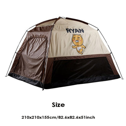 Picnic camping shade tent Lightweight, easy-to-install hook-and-loop shade tent for 3~4 People Brown 82.6x82.6x51inch