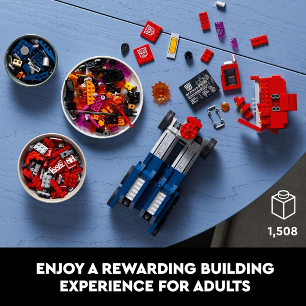 [Genuine Lego] LEGO Icons Optimus Prime 10302 Transformers Figure Set, Collectible Transforming 2-in-1 Robot and Truck Model Building Kit for Adults, Perfect for Display or Play