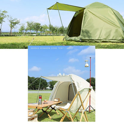 Carnic Hexagonal Dome One Touch Tent with Instant Setup in 5 Seconds for 5 People 102.4x102.4x59.1(inch) ivory