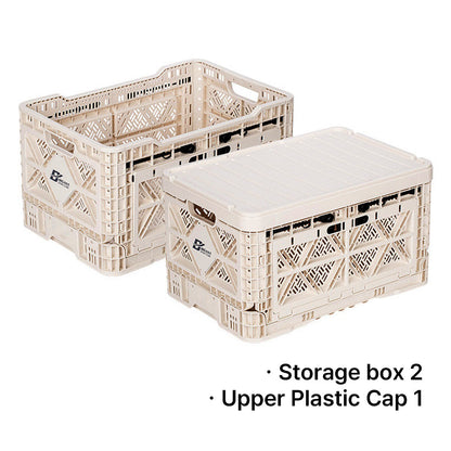 Multipurpose use of space 48 liter open folding box hand cart 2-stage SET folding shopping wagon white Maximum Load 440lbs