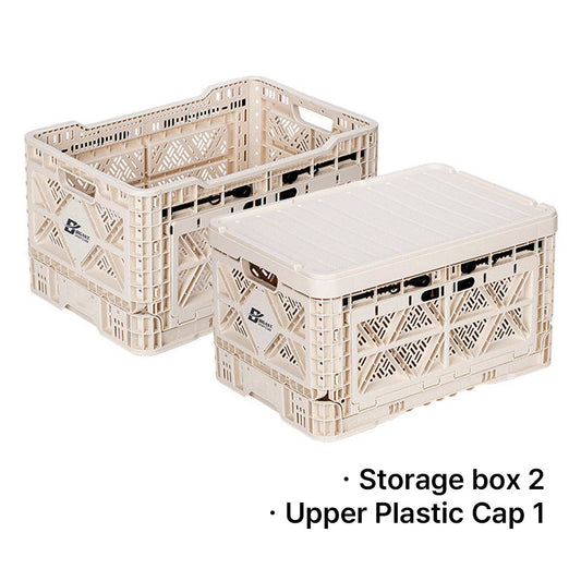 Multipurpose use of space 48 liter open folding box hand cart 2-stage SET folding shopping wagon white Maximum Load 440lbs