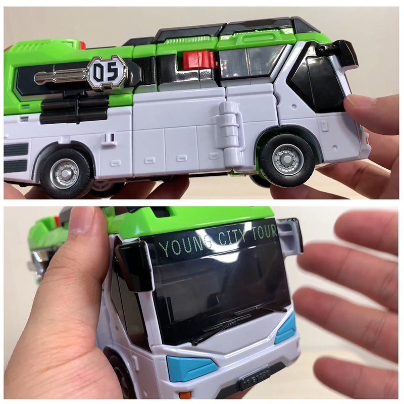 With Molly Big Boss 2 Mode Bus Transformation Robot Transformation Robot Toy 8.7(W) x 4.3(D) x 11(H) inches