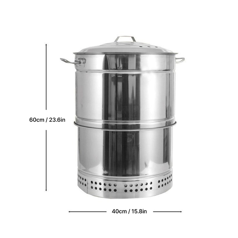 With Molly Outdoor jar stainless steel smoker grill  with  barbecue skewer holders large-capacity (Diameter)15.8x(H)23.6cinch