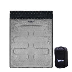 With Molly Roda Sleeping Bag Lightweight with  storage bag Available for 2 people or 1 person for Hiking Backpacking Camping Traveling Gray