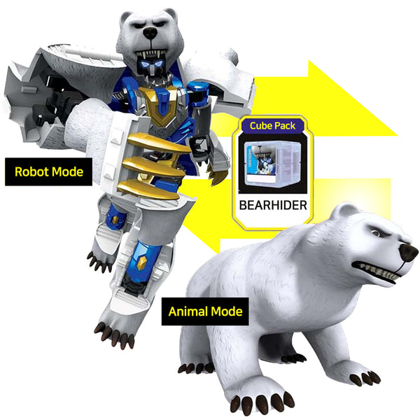 Hello Carbot Bear Hider Robot Toy 2 Mode Transformation Bear Mode Robot Mode 10.4(W)x3.7(D)x17.5(H)inch