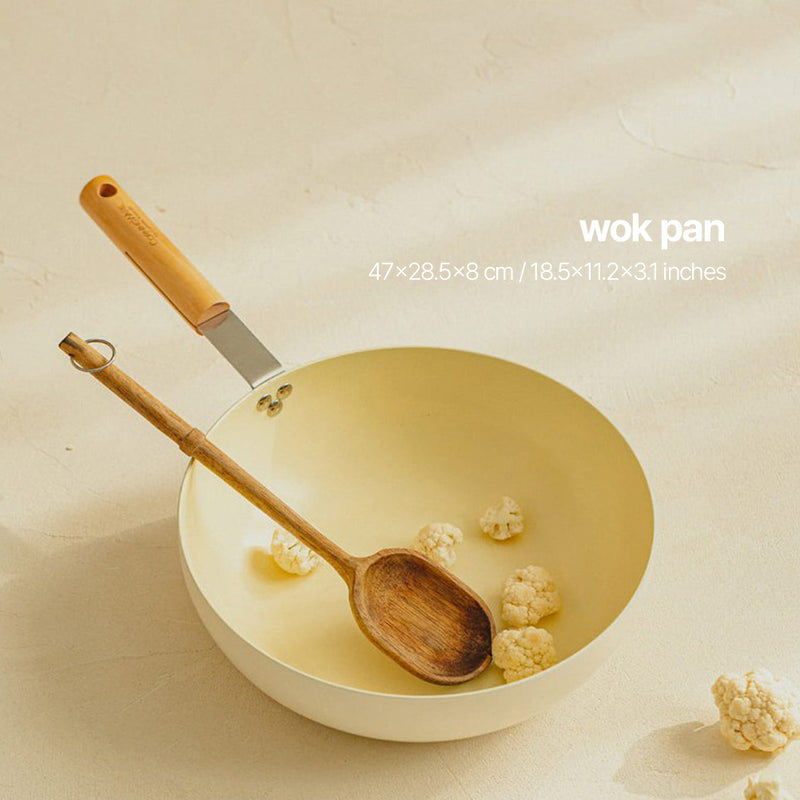 With Molly CW Butter IH Ceramic Cookware 4P SET Cream