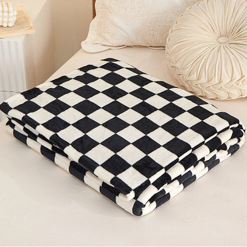 With Molly Soft Microfiber Blanket Soft Lightweight Camping Blanket for Travel/Bedroom/Outdoor checkerboard  47x78.7in