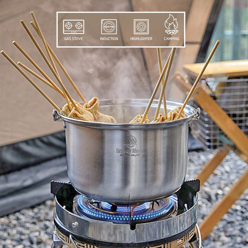 With Molly 3-ply stainless steel camping cooker pot set  for Outdoor Camping Hiking Picnic Included Carry Bag 15p