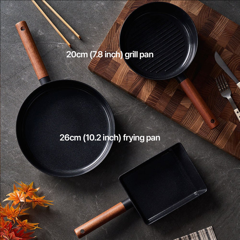 With Molly True Cook  IH Induction Frying Pan Set of 4P  Black