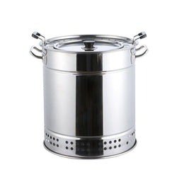 Stainless steel circle barbecue brazier for simple, safe and delicious cooking without smoke for outdoor (Diameter) 11.8 in x (Height) 16 in