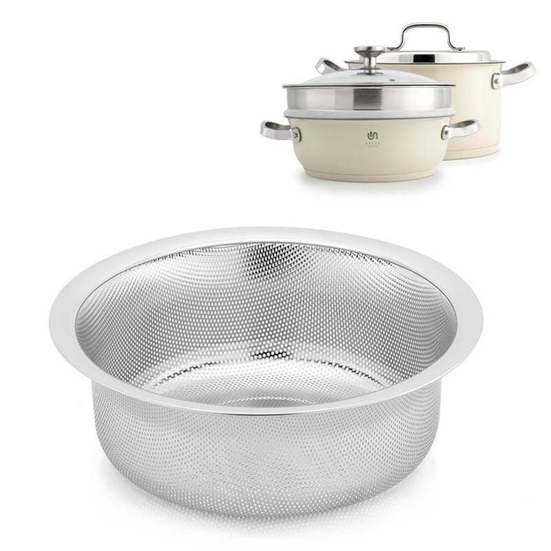 With Molly Crobel Union energy saveing  5- Ply  Ceramic Stainless Steel Pot set 5P with Lid cream