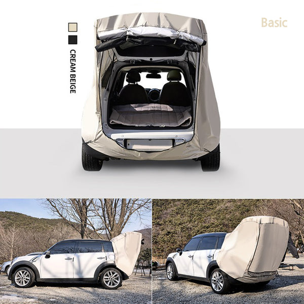 Emotional camping car tent docking tent car shelter customized with high-quality urethane window + mosquito net Cream Beige 53x41x63in