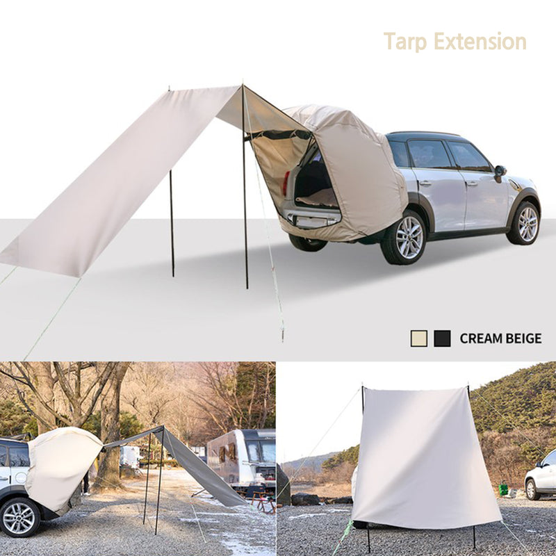Emotional camping car tent docking tent car shelter customized with high-quality urethane window + mosquito net Cream Beige 53x41x63in