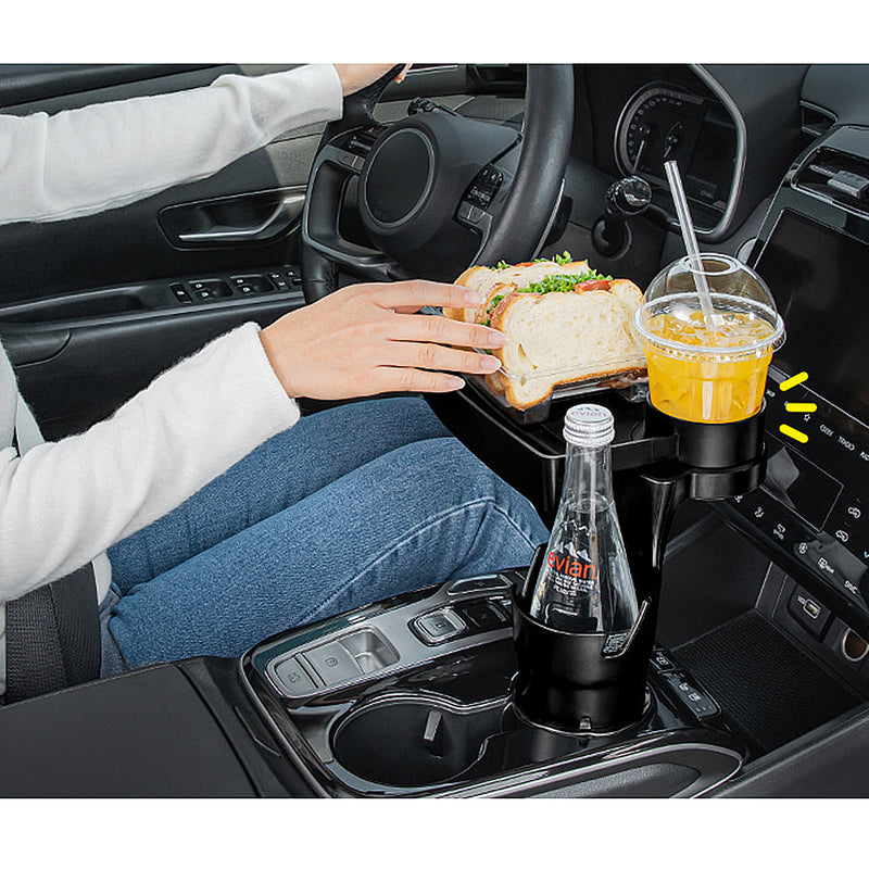 With Molly Cup Mable product that combines a car cup holder and tray