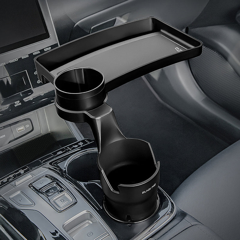 With Molly Cup Mable product that combines a car cup holder and tray