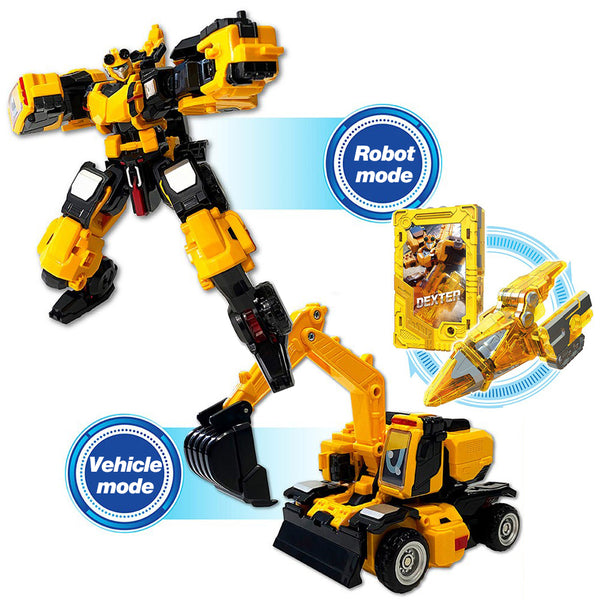 Metal Cardbot Dexter Two Transformation Robot Vehicle Mode, Yellow 7.5(W) x 5(D) x 9(H) inch