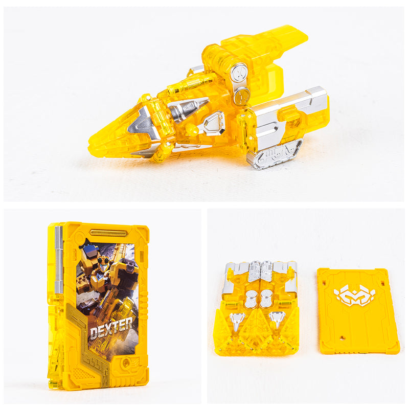 Metal Cardbot Dexter Two Transformation Robot Vehicle Mode, Yellow 7.5(W) x 5(D) x 9(H) inch