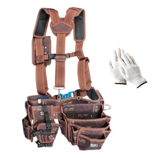 DY BL-SET Light WT Multi tool holders Suspender + a Drill Holster + a Multi Tools Holster + a Wide Width Belt + Mini Hammer Rack + Nail pocket + Cell phone pocket +Work gloves