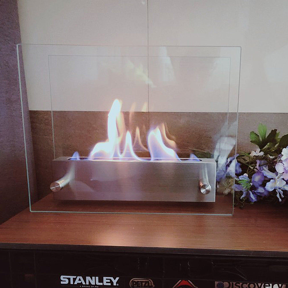 With Molly Camping Emotional Stove Ethanol Burning Stove  both indoor and outdoor use 13.7(W)x4.7(D)x11(H)inch