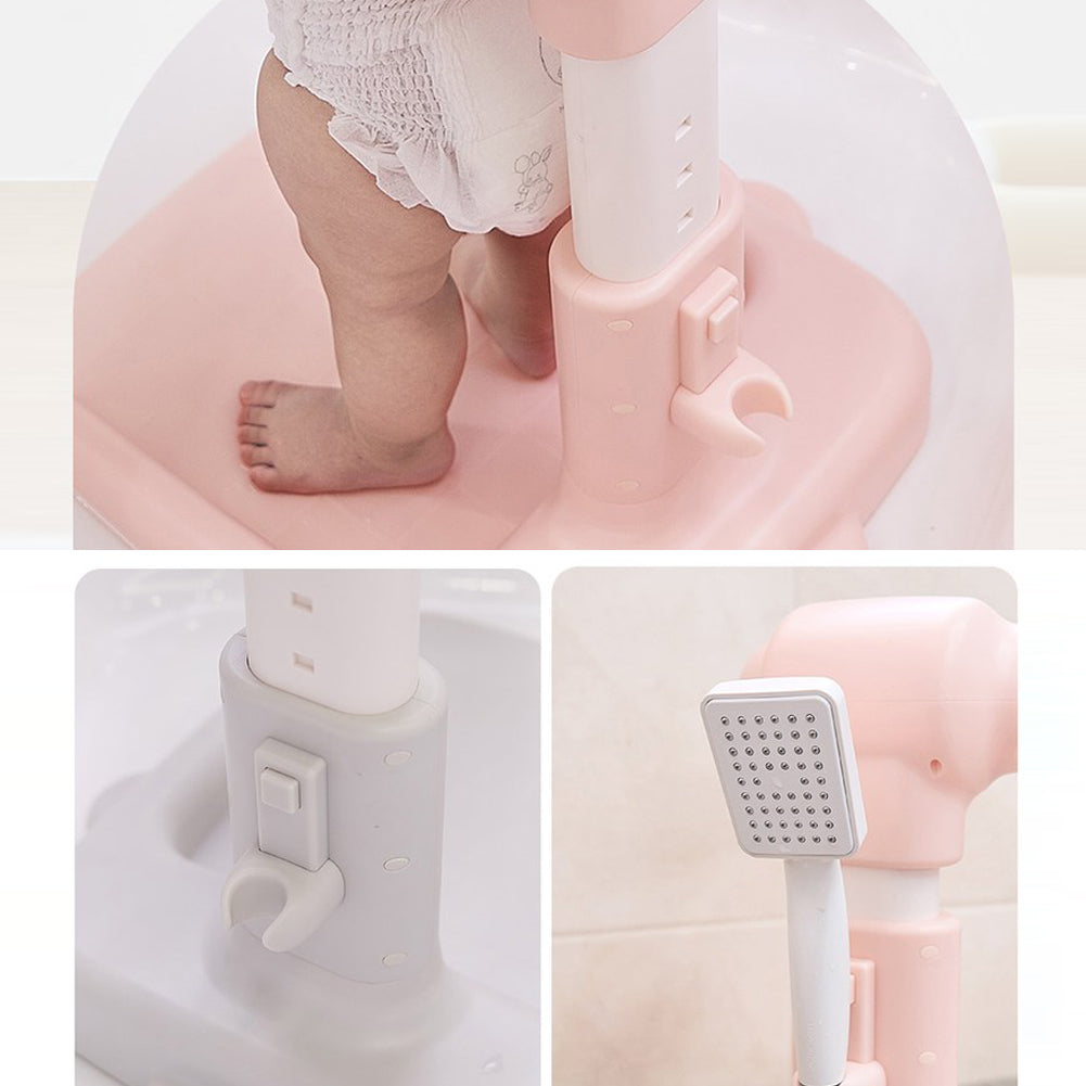With Molly  Baby Easy Bath Bath Shower Helper Handles for Tube Adjust Length Stand Pink 16.5(W)x18.3(D)x14.5~20.5(H)inch 4.9lbs