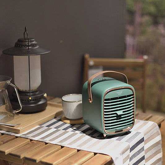 With Molly windy Portable Cooler Used in Camping, Outdoor, Office, Various Spaces, USB Charging, Green 6(W)x5.7(D)x7(H)in