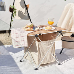 With Molly Portable folding  Aluminum Folding Lightweight  table for Camping Picnic Barbecue Backyard Party, Indoor & Outdoor 22.6(W) x 15(D) x 17.8(H) inches