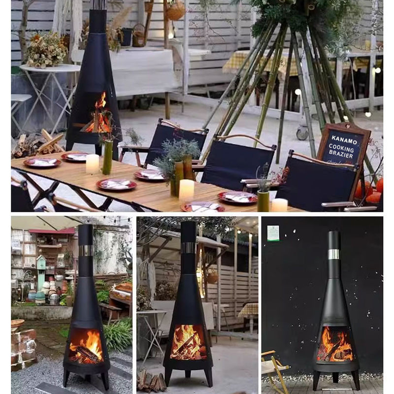 With Molly 231 outdoor camping fireplace type Wood Burning Camp Stove black ⌀19.7x63inch 32lbs