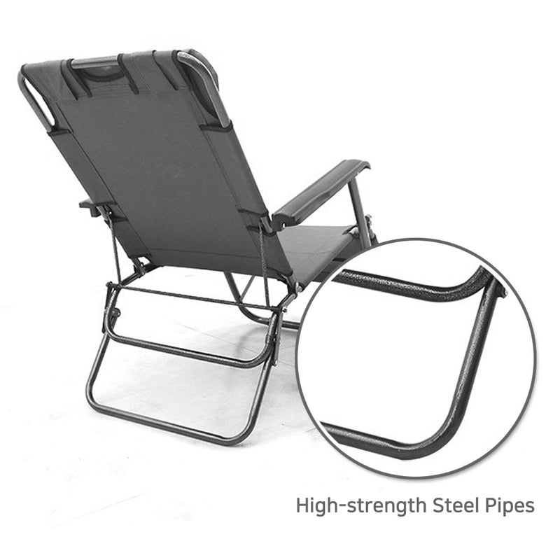With Molly JOACP23815 Camping fully comfortable chair bed portable chair bed fishing outdoors folded 21.2x41.3x32inch 11lbs gray