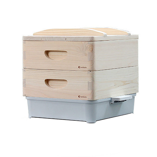 With Molly Healthy Cook  wood framing Induction 2-stage cypress steamer full set 12(W)x13(D)x9.9(H)inch