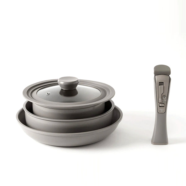 It likes Hanssam Titanium coating hands free organic Pot Cookware Set of 5P Gray