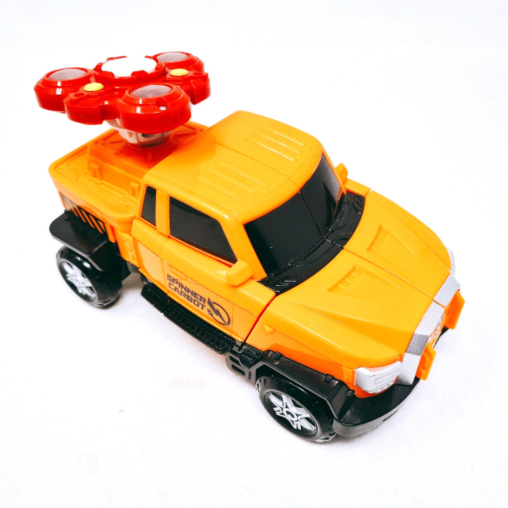 With Molly Hello Carbot spinable robot LED spinner robot transforms into a truck  10x11x6inch