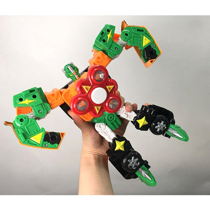 With Molly Hello Carbot spinable robot LED spinner robot transforms into a truck  10x11x6inch