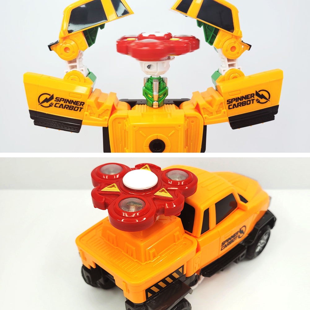 With Molly Hello Carbot spinable robot LED spinner robot transforms into a truck  10x11x6inch