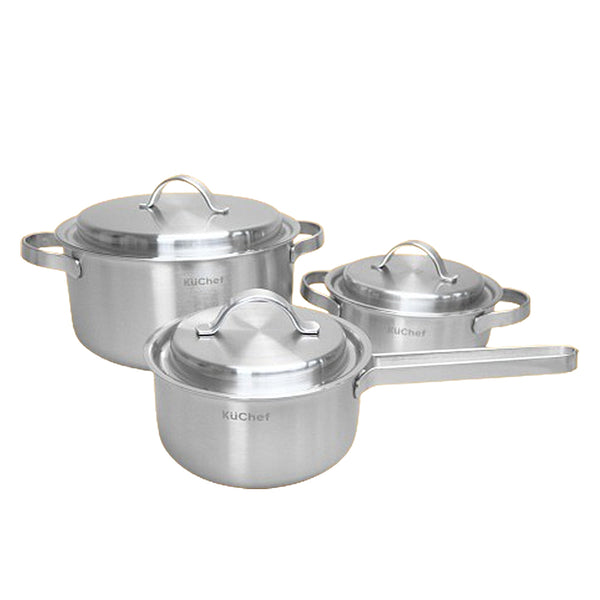 With Molly Cuchef 5-ply stainless steel induction pot  Cookware set 3P