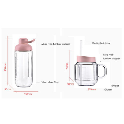 Retro Mini Blender Tritan BPA Free Jar Simply blend in the Tritan tumbler  220v Pink