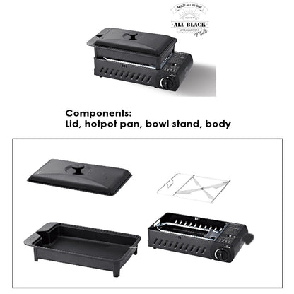 Kovea 3 Way All in One Multi Gas Stove with storage bag, M size all black