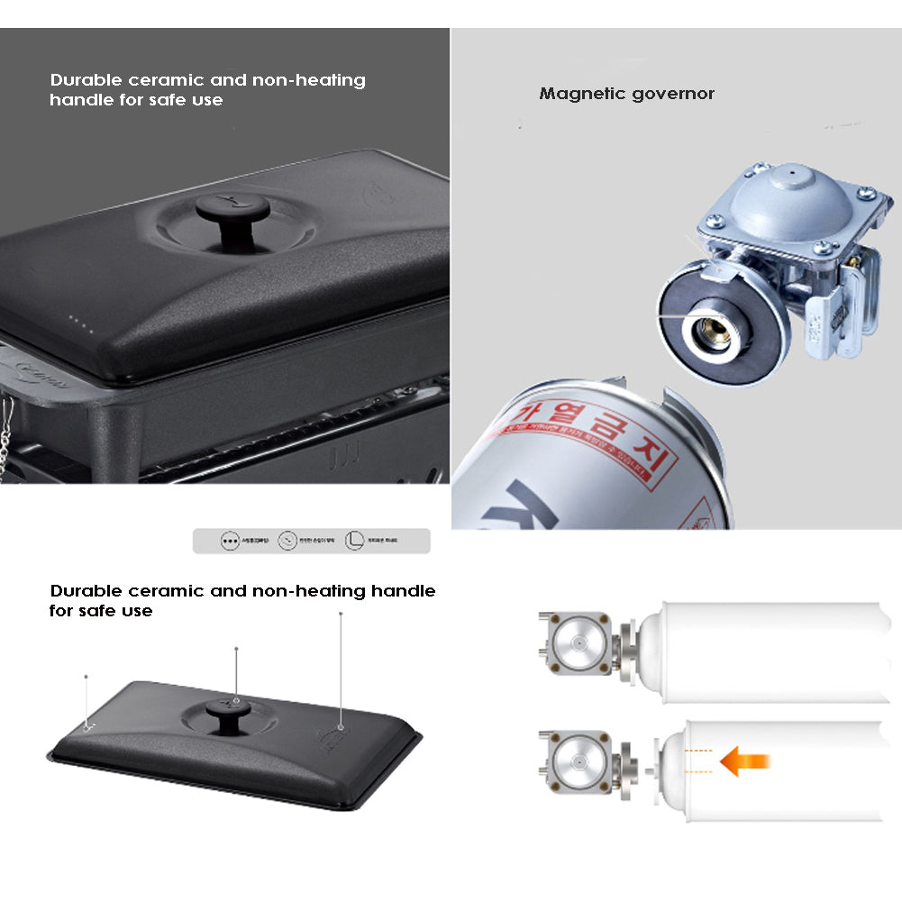 Kovea 3 Way All in One Multi Gas Stove with storage bag, M size all black