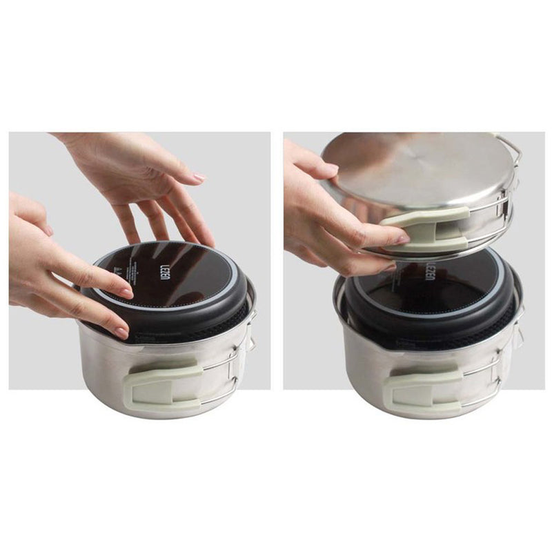 Travel Free Volt Induction With 2PCS Pot Set Various Uses Portable Multi-functional Small Pot  6.5(diameter) x 4.7(height) in