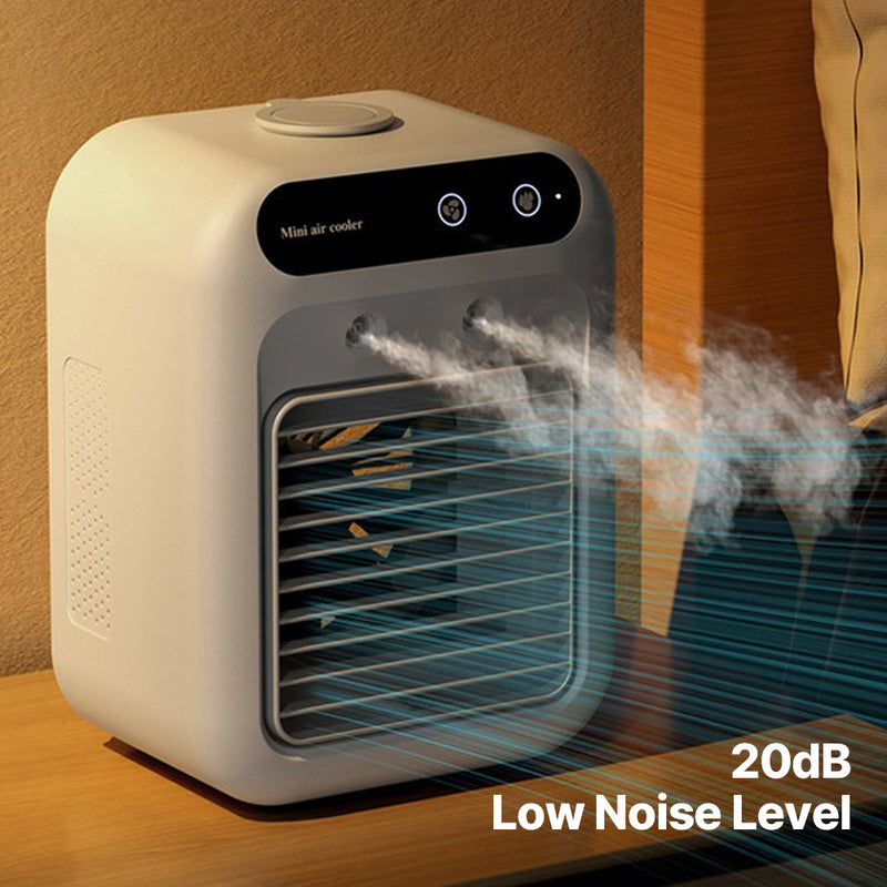 Mini air conditioner low noise large air volume office/sleep/camping outdoor portable air conditioner powerful cooling easy to use usb charging white 2.5(W)x4.5(D)x8.5(H)inches