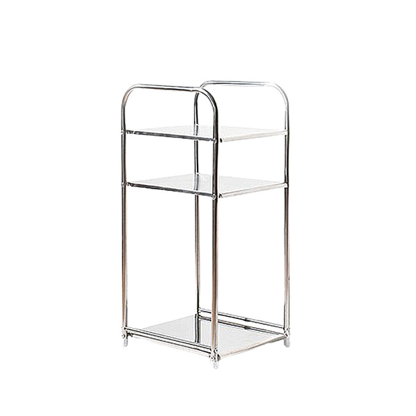 With Molly utilization of narrow space Iron side table stainless steel square mini shelf 3 tiers 12.2x11x25inch